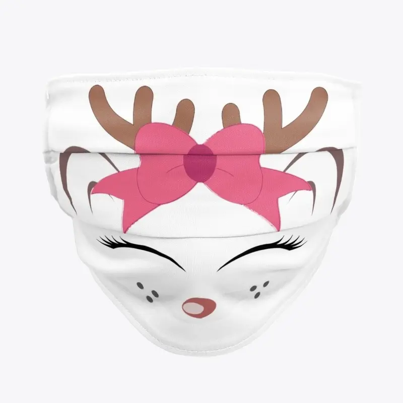 Womens reindeer with pink bowtie